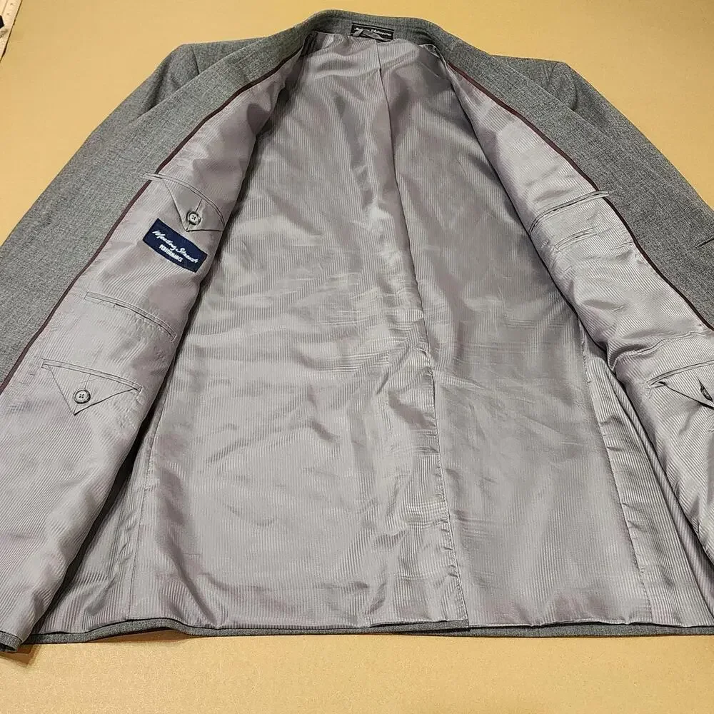Meeting Street Sport Coat Mens 46 Long Gray Wool Two Button Classic Fit Blazer
